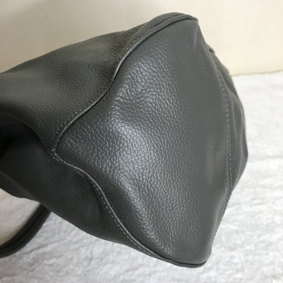 NEW! Cuore & Pelle Designer Pebbled Leather Sage Green Satchel Shoulder Bag - Picture 4 of 16